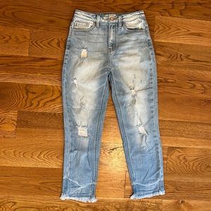 KanCan Distressed Mom Fit Jeans